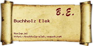 Buchholz Elek névjegykártya